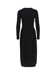 Soaked in Luxury Slsimone Square Neck Long Sleeve Black Dress - Image 6 of 6