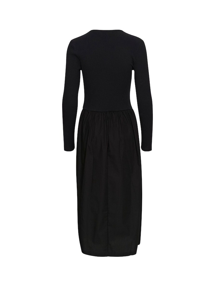 Soaked in Luxury Slsimone Square Neck Long Sleeve Black Dress - Image 6 of 6