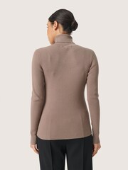 Soaked in Luxury Slim Fit SLSina Rollneck Pullover Brown Jumper - Image 2 of 6