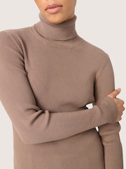 Soaked in Luxury Slim Fit SLSina Rollneck Pullover Brown Jumper - Image 4 of 6