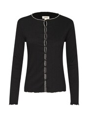 Soaked in Luxury SLBuranna Button Round Neck Black Cardigan - Image 5 of 6