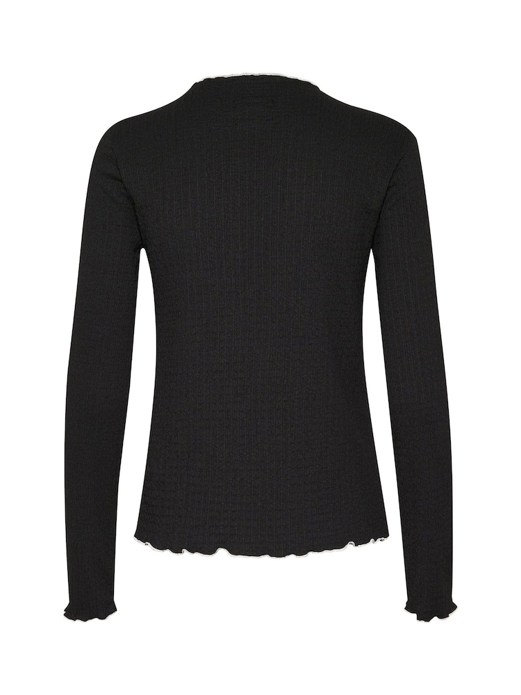 Soaked in Luxury SLBuranna Button Round Neck Black Cardigan - Image 6 of 6