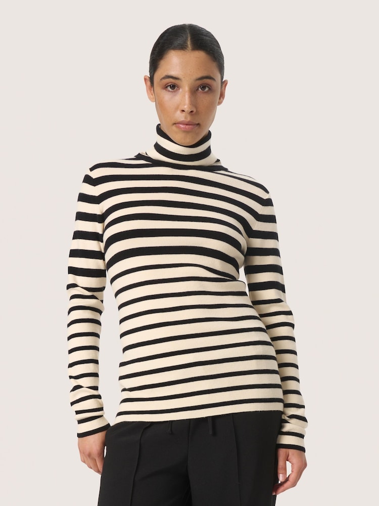 Soaked in Luxury Slim Fit Slspina Rollneck Pullover Black Jumper - Image 1 of 6 Soaked in Luxury Slim Fit Slspina Rollneck Pullover Black Jumper - Image 1 of 6