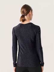 Soaked in Luxury Gold SLSkylara Glitter Long Sleeve T-Shirt - Image 2 of 6