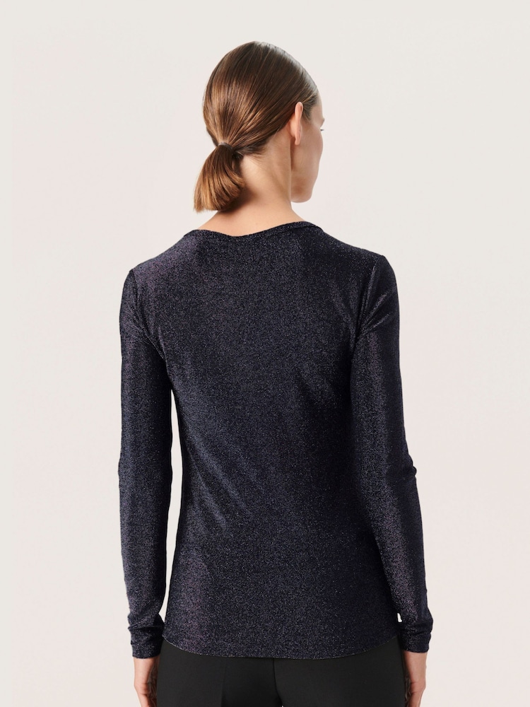 Soaked in Luxury Gold SLSkylara Glitter Long Sleeve T-Shirt - Image 2 of 6
