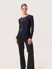 Soaked in Luxury Gold SLSkylara Glitter Long Sleeve T-Shirt - Image 3 of 6