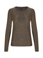 Soaked in Luxury Gold SLSkylara Glitter Long Sleeve T-Shirt - Image 5 of 6
