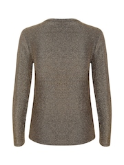 Soaked in Luxury Gold SLSkylara Glitter Long Sleeve T-Shirt - Image 6 of 6