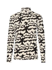 Soaked in Luxury Slhanadi Printed Rollneck Black T-Shirt - Image 5 of 6