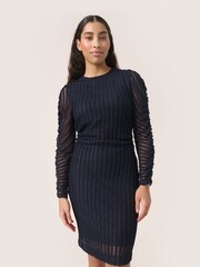 Soaked in Luxury Slim Fit Blue SLSolveig Long Sleeves Dress - Image 1 of 6