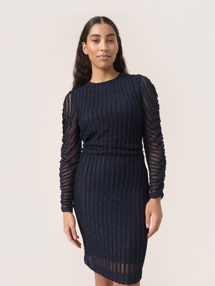 Soaked in Luxury Slim Fit Blue SLSolveig Long Sleeves Dress - Image 1 of 6 Soaked in Luxury Slim Fit Blue SLSolveig Long Sleeves Dress - Image 1 of 6