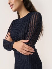 Soaked in Luxury Slim Fit Blue SLSolveig Long Sleeves Dress - Image 4 of 6