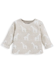 Mamas & Papas Giraffe Textured 2 Piece Outfit Brown Set - Image 5 of 6