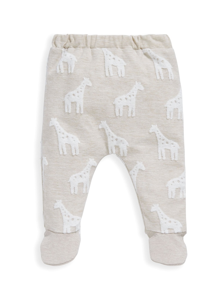Mamas & Papas Giraffe Textured 2 Piece Outfit Brown Set - Image 6 of 6
