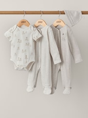 Mamas & Papas Bear Hug Teddy Starter 4 Piece Outfit Brown Set - Image 1 of 5