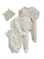 Mamas & Papas Bear Hug Teddy Starter 4 Piece Outfit Brown Set - Image 2 of 5