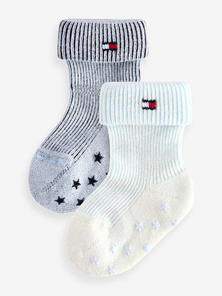 Tommy Hilfiger Baby Blue Socks 2 Pack - Image 1 of 3 Tommy Hilfiger Baby Blue Socks 2 Pack - Image 1 of 3