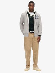 Superdry Grey Vintage Athletic Zip Hoodie - Image 1 of 2