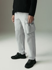 Light Grey Shower Resistant Stretch Tech Cargo Trousers - Image 1 of 10