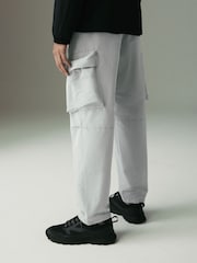 Light Grey Shower Resistant Stretch Tech Cargo Trousers - Image 3 of 10
