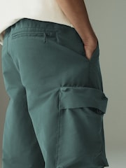 Teal Blue Shower Resistant Stretch Tech Cargo Trousers - Image 3 of 9