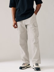 Light Stone Relaxed Fit Cotton Stretch Cargo Trousers - Image 1 of 10