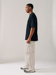 Light Stone Relaxed Fit Cotton Stretch Cargo Trousers - Image 4 of 10