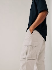 Light Stone Relaxed Fit Cotton Stretch Cargo Trousers - Image 5 of 10