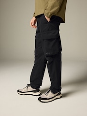 Black Shower Resistant Stretch Tech Cargo Trousers - Image 3 of 13