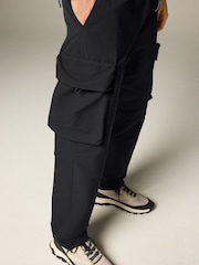 Black Shower Resistant Stretch Tech Cargo Trousers - Image 5 of 13