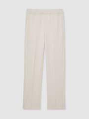 Reiss Off White City Interlock Drawstring Straight-Leg Trousers - Image 2 of 7