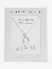 Simply Silver Silver Tone 925 Cubic Zirconia Horseshoe Pendant - Image 2 of 4