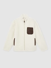 Reiss Ecru Lincoln Fleece Zip-Through Jacket - Image 2 of 7