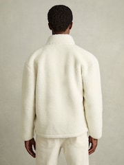 Reiss Ecru Lincoln Fleece Zip-Through Jacket - Image 5 of 7