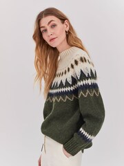 Celtic & Co. Green Diamond Fair Isle Jumper - Image 2 of 6