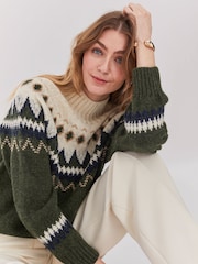 Celtic & Co. Green Diamond Fair Isle Jumper - Image 3 of 6