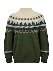 Celtic & Co. Green Diamond Fair Isle Jumper - Image 4 of 6