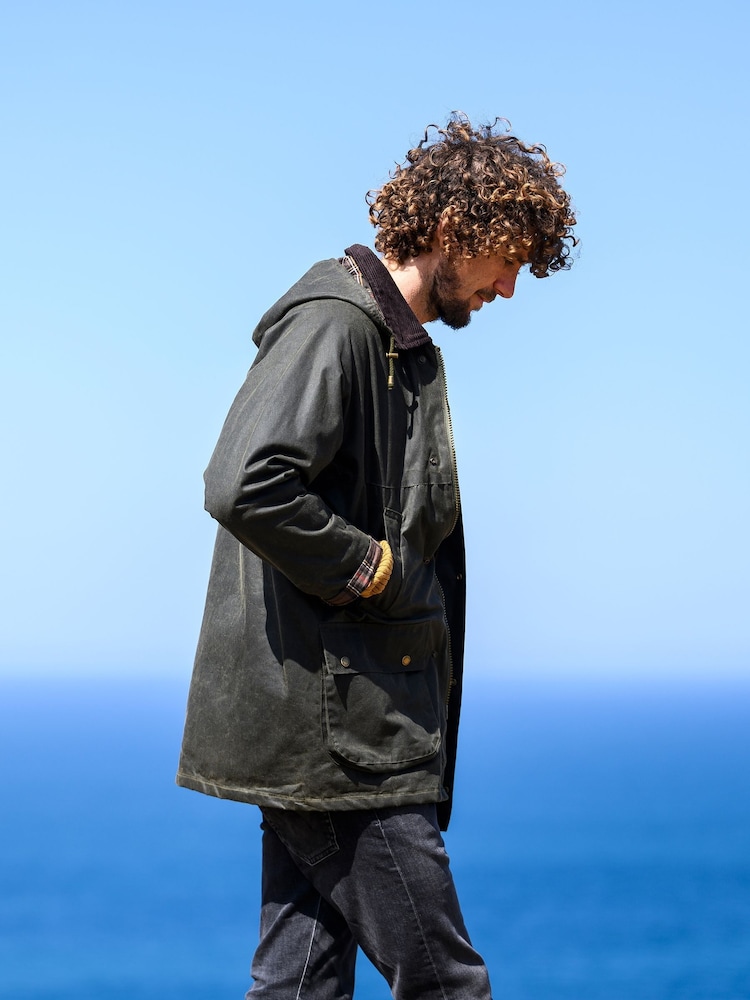 Celtic & Co. Mens Green Grown Sleeve Waxed 100% Cotton Jacket - Image 2 of 8