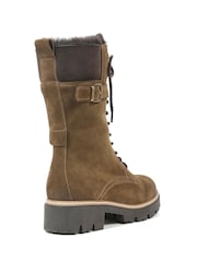 Celtic & Co. Leather & Sheepskin Lace Up Calf Brown Boots - Image 4 of 7
