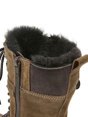 Celtic & Co. Leather & Sheepskin Lace Up Calf Brown Boots - Image 5 of 7