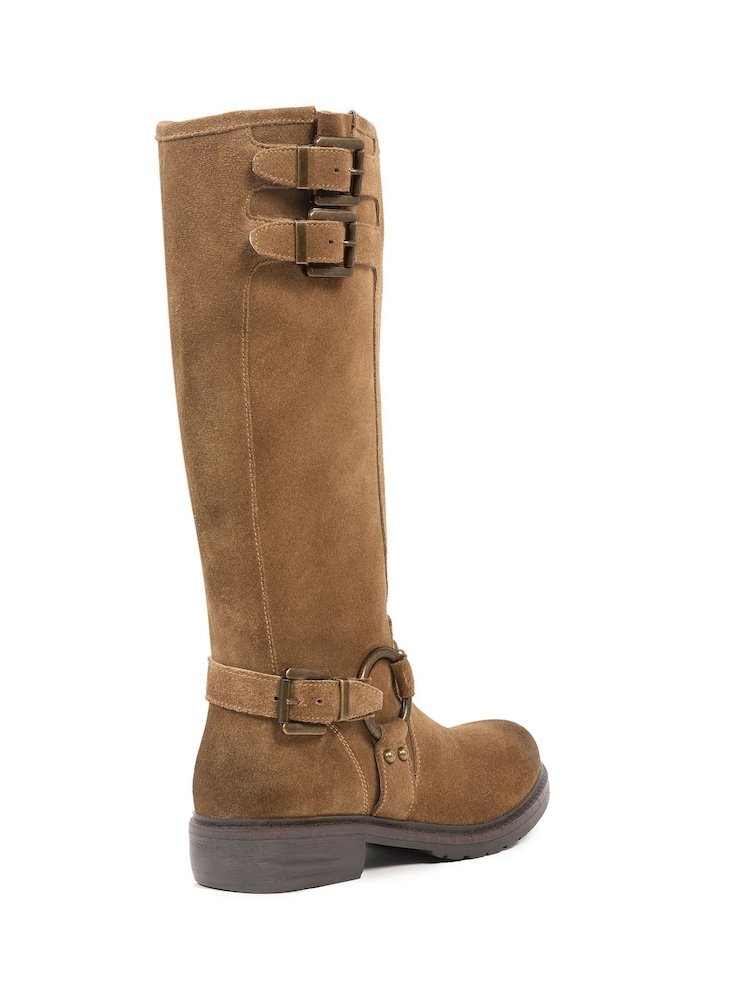 Celtic & Co. Stirrup Strap Knee High Brown Boots - Image 2 of 6