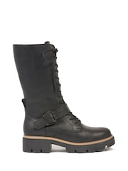 Celtic & Co. Strap Detail Mid Calf Black Boots - Image 2 of 7