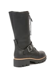 Celtic & Co. Strap Detail Mid Calf Black Boots - Image 4 of 7