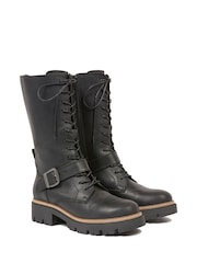Celtic & Co. Strap Detail Mid Calf Black Boots - Image 5 of 7