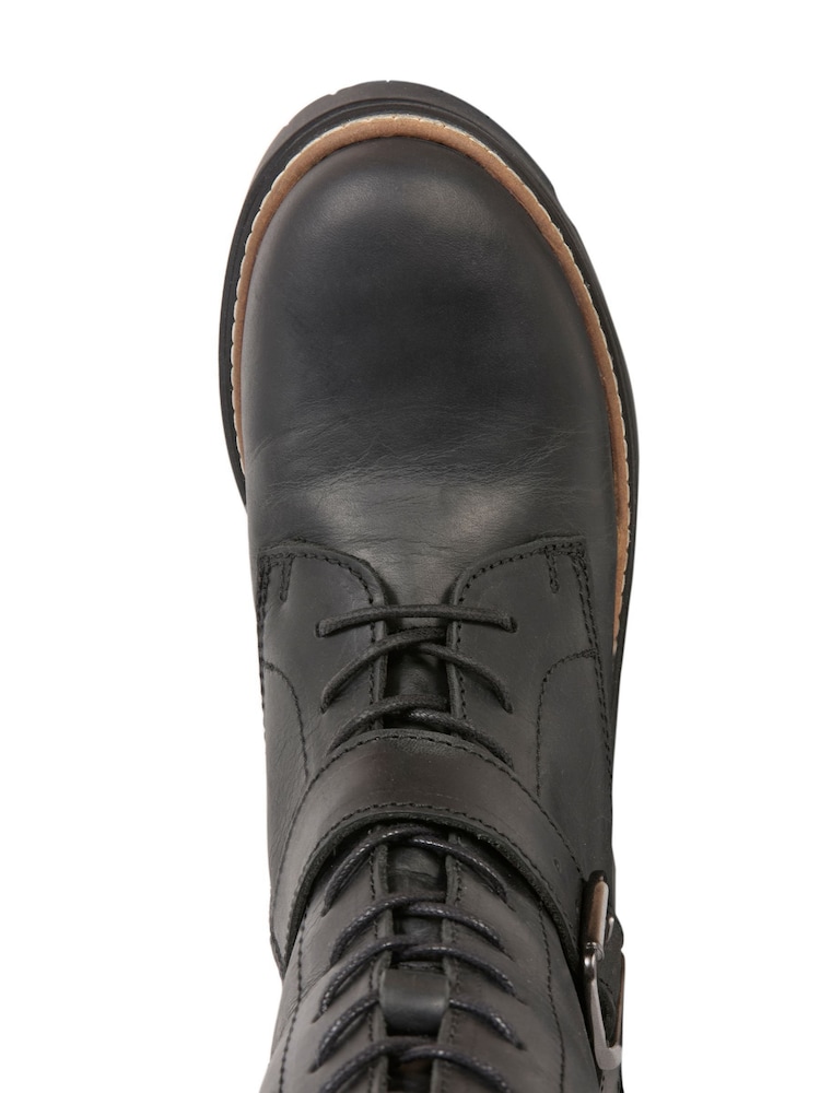 Celtic & Co. Strap Detail Mid Calf Black Boots - Image 7 of 7