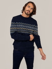 Celtic & Co. Mens Blue Fair Isle Jumper - Image 2 of 5