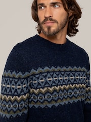 Celtic & Co. Mens Blue Fair Isle Jumper - Image 3 of 5