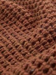 Celtic & Co. Mens Waffle Stitch Crew Brown Jumper - Image 5 of 6