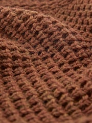 Celtic & Co. Mens Waffle Stitch Crew Brown Jumper - Image 6 of 6