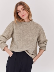 Celtic & Co. Natural British Wool Gansey Jumper - Image 2 of 4